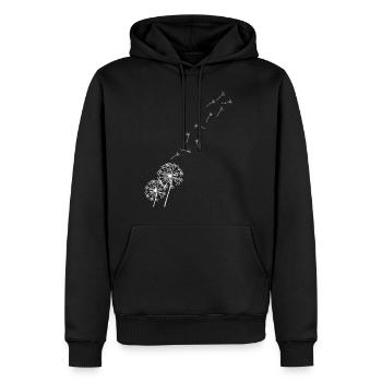 Dandelion puff flower - Men’s Premium Organic Hoodie - black - Front - Nico (187cm)