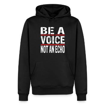 Motivation - Männer Premium Bio Hoodie - Schwarz - Vorne - Nico (187cm)