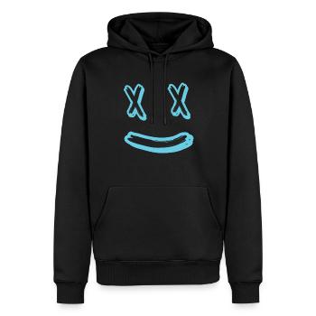 Gesicht Lachen - Männer Premium Bio Hoodie - Schwarz - Vorne - Nico (187cm)