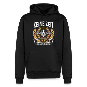Imker Bienen Keine Zeit mein Volk braucht mich - Männer Premium Bio Hoodie - Schwarz - Vorne - Nico (187cm)