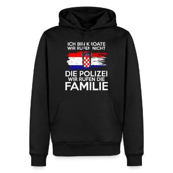 Kroatische Familie Kroate Kroatin Kroaten Kroatien - Männer Premium Bio Hoodie - Schwarz - Vorne - Nico (187cm)