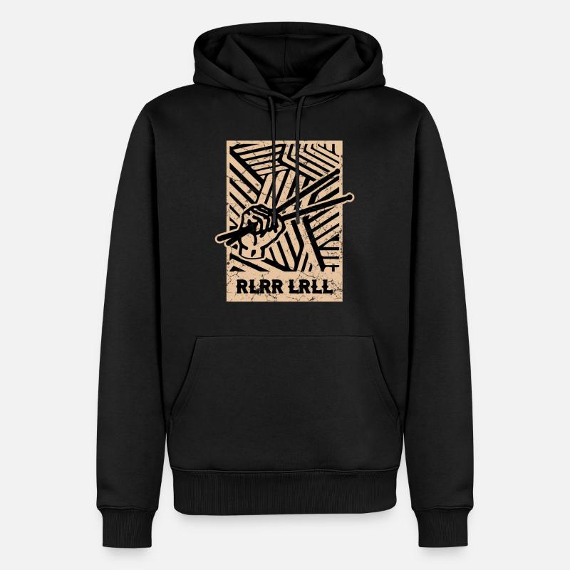 Batteur Drum Sticks - Sweat à capuche Premium bio Homme - noir