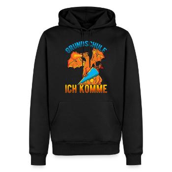 Schulkind Einschulung Drache - Männer Premium Bio Hoodie - Schwarz - Vorne - Nico (187cm)