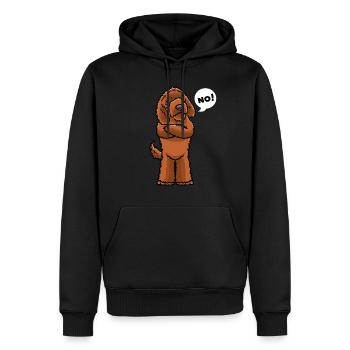 Muet Barbet Chien - Sweat à capuche Premium bio Homme - noir - Devant - Nico (187cm)
