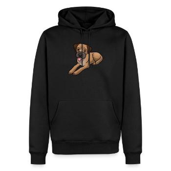 Border Terrier - Sweat à capuche Premium bio Homme - noir - Devant - Nico (187cm)