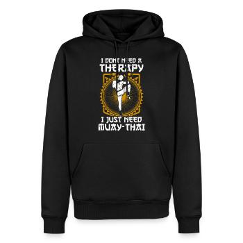 Muay Thai - Männer Premium Bio Hoodie - Schwarz - Vorne - Nico (187cm)