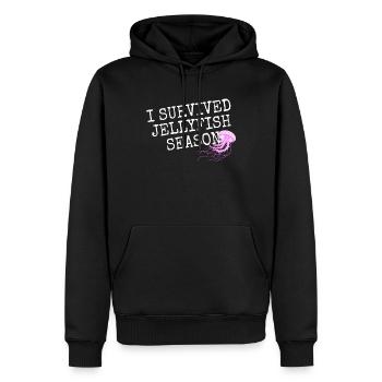 Qualle I Survived Jellyfish Season Quasson Océan - Sweat à capuche Premium bio Homme - noir - Devant - Nico (187cm)