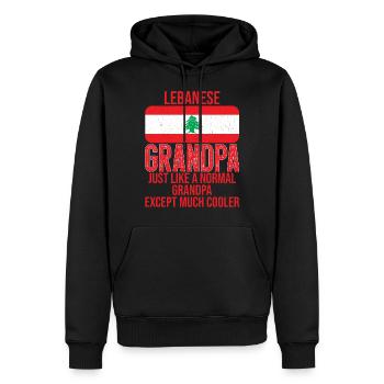 Lebanese Grandpa Libanon-Flagge zum Vatertag - Männer Premium Bio Hoodie - Schwarz - Vorne - Nico (187cm)