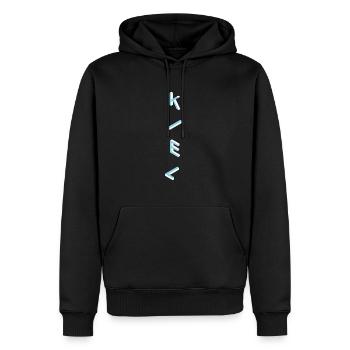 Kiel - Männer Premium Bio Hoodie - Schwarz - Vorne - Nico (187cm)