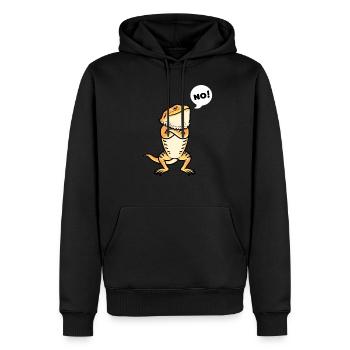 Sturer Bartagame Pogona Reptilien Echse - Männer Premium Bio Hoodie - Schwarz - Vorne - Nico (187cm)