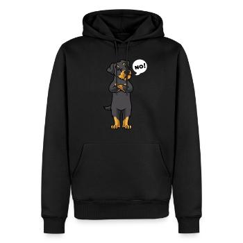 Têtu allemand de chasse chien drôle - Sweat à capuche Premium bio Homme - noir - Devant - Nico (187cm)