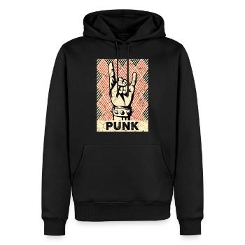 Punk Vintage Teufelshorn Punks - Männer Premium Bio Hoodie - Schwarz - Vorne - Nico (187cm)
