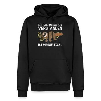 Faultier Hab Verstanden Mir egal Faultierspruch - Männer Premium Bio Hoodie - Schwarz - Vorne - Nico (187cm)