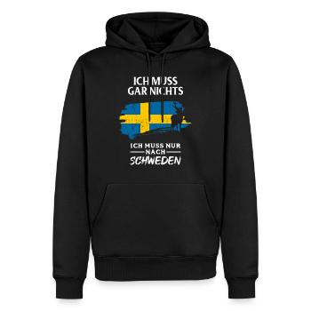 Schweden Flagge Tshirt - Männer Premium Bio Hoodie - Schwarz - Vorne - Nico (187cm)