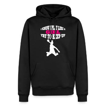 Handballerin Frauenhandball Damen Handball Mädchen - Männer Premium Bio Hoodie - Schwarz - Vorne - Nico (187cm)