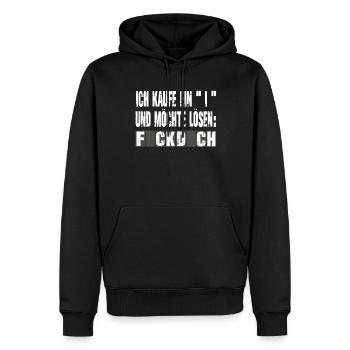 flick dich so viel - fick dich - Männer Premium Bio Hoodie - Schwarz - Vorne - Nico (187cm)