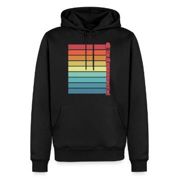 Blockflöte Retro - Männer Premium Bio Hoodie - Schwarz - Vorne - Nico (187cm)