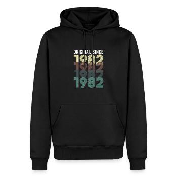 Vintage Original Since 1982 Geburtstag Geburtsjahr - Männer Premium Bio Hoodie - Schwarz - Vorne - Nico (187cm)