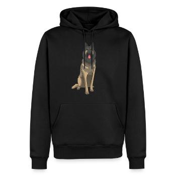 Tervuren Chien Tervuren - Sweat à capuche Premium bio Homme - noir - Devant - Nico (187cm)