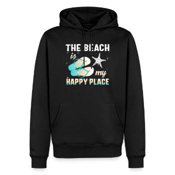 The Beach Is My Happy Place Tshirt, Chemises de plage - Sweat à capuche Premium bio Homme - noir - Devant - Nico (187cm)