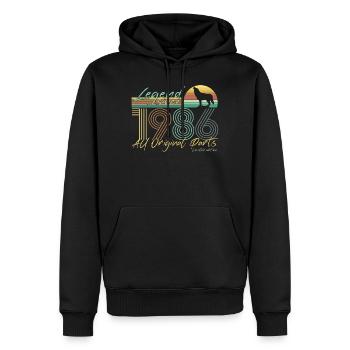 Vintage 1986 Legende Geschenkidee - Männer Premium Bio Hoodie - Schwarz - Vorne - Nico (187cm)