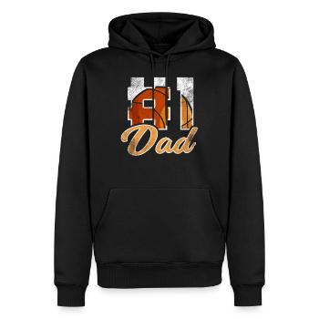 Basketteur papa rétro rétro papa - Sweat à capuche Premium bio Homme - noir - Devant - Nico (187cm)