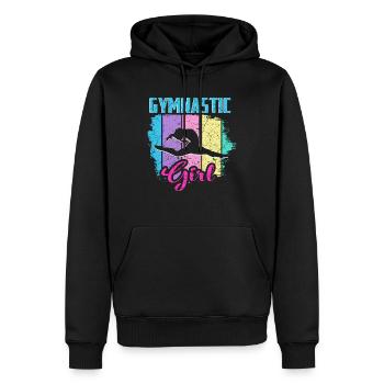 Gymnastique filles - Sweat à capuche Premium bio Homme - noir - Devant - Nico (187cm)