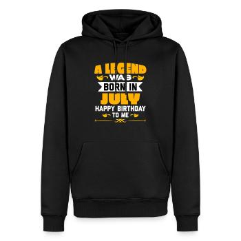Anniversaire, Anniversaire, Anniversaire, Anniversaire, Anniversaire - Sweat à capuche Premium bio Homme - noir - Devant - Nico (187cm)