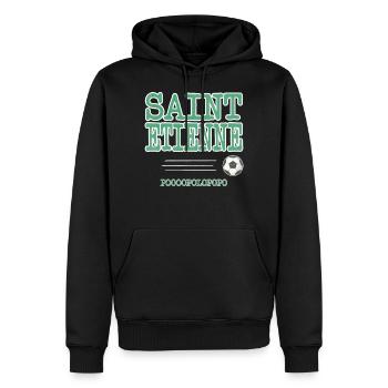 Sainté Saint-Etienne Stéphanois Popolopopo - Sweat à capuche Premium bio Homme - noir - Devant - Nico (187cm)