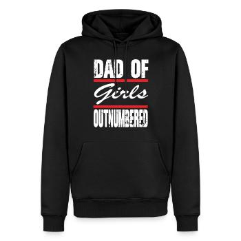 Fête des pères papa de fille #Outnumbered - Sweat à capuche Premium bio Homme - noir - Devant - Nico (187cm)