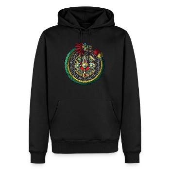 Quetzalcoatl Aztec Ouroboros - Männer Premium Bio Hoodie - Schwarz - Vorne - Nico (187cm)