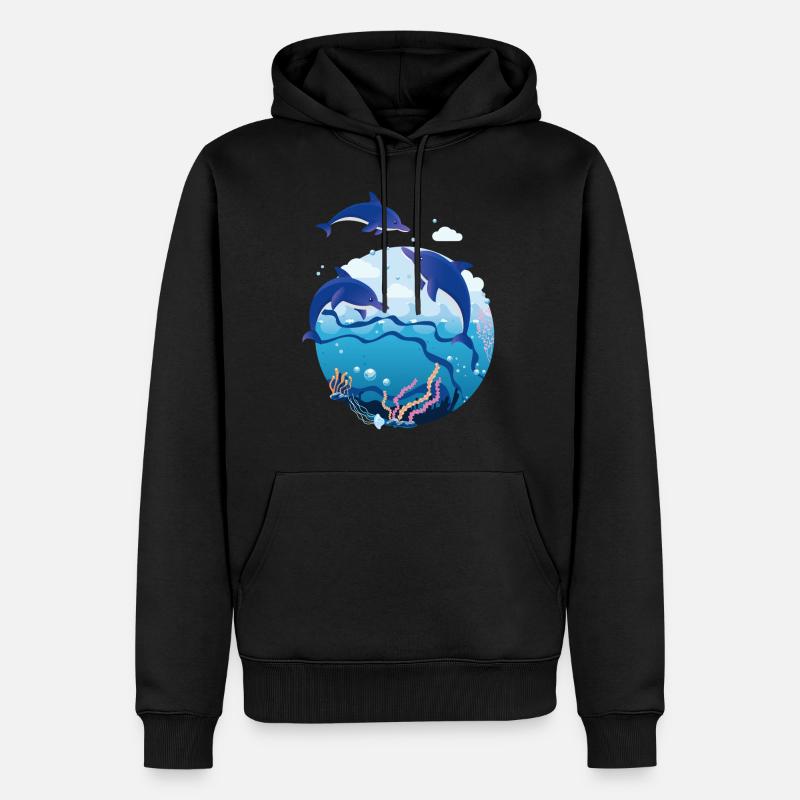 Delfin - Männer Premium Bio Hoodie - Schwarz