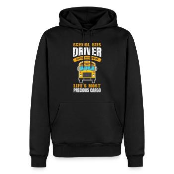 Schulbus - Männer Premium Bio Hoodie - Schwarz - Vorne - Nico (187cm)