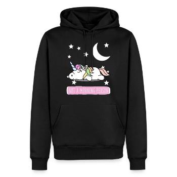 Pyjama chemise de nuit licorne pyjama - Sweat à capuche Premium bio Homme - noir - Devant - Nico (187cm)
