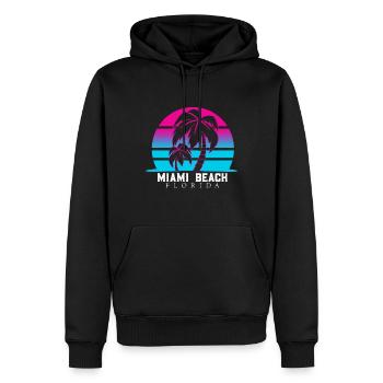 Miami Beach Florida - North America Vacation - Men’s Premium Organic Hoodie - black - Front - Nico (187cm)