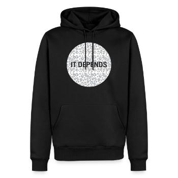 Cela dépend chemise, chemise d’avocat, cadeau drôle d’avocat - Sweat à capuche Premium bio Homme - noir - Devant - Nico (187cm)