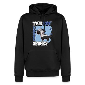 Putois This Boy Loves Skunks - Sweat à capuche Premium bio Homme - noir - Devant - Nico (187cm)
