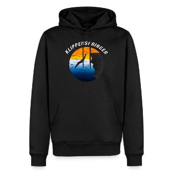 KLIPPENSPRINGER - Männer Premium Bio Hoodie - Schwarz - Vorne - Nico (187cm)