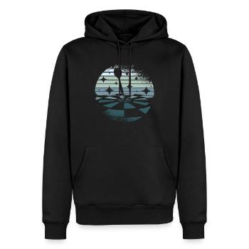 Darts retro - Männer Premium Bio Hoodie - Schwarz - Vorne - Nico (187cm)