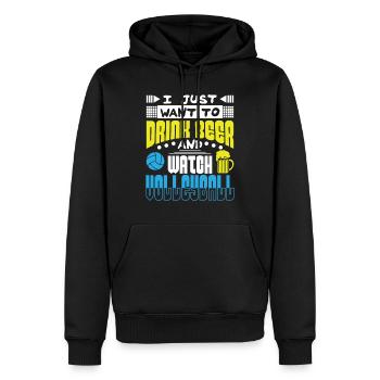 Volleyball and Beer - Männer Premium Bio Hoodie - Schwarz - Vorne - Nico (187cm)