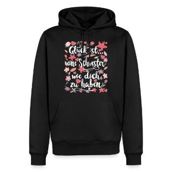 Beste Schwester - Männer Premium Bio Hoodie - Schwarz - Vorne - Nico (187cm)