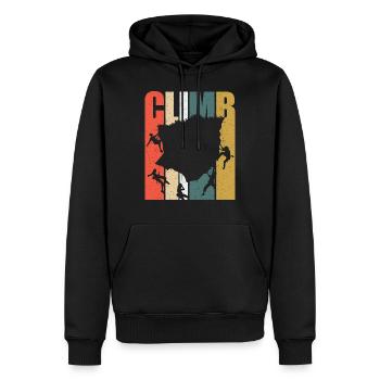 Rock Climbing Climber Climb - Sweat à capuche Premium bio Homme - noir - Devant - Nico (187cm)