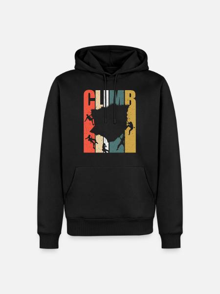 Rock Climbing Climber Climb - Männer Premium Bio Hoodie - Schwarz