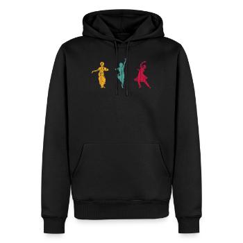 Maori Tribal Polynésian Danse Drôle Haka - Sweat à capuche Premium bio Homme - noir - Devant - Nico (187cm)