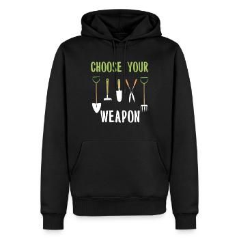 Jardin cadeau jardinier jardinage plantes Parterre - Sweat à capuche Premium bio Homme - noir - Devant - Nico (187cm)