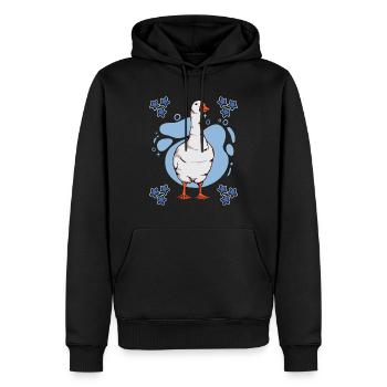 Gänse Goose Blue Design - Männer Premium Bio Hoodie - Schwarz - Vorne - Nico (187cm)