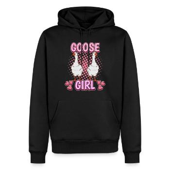 Gänse Goose Girl - Männer Premium Bio Hoodie - Schwarz - Vorne - Nico (187cm)