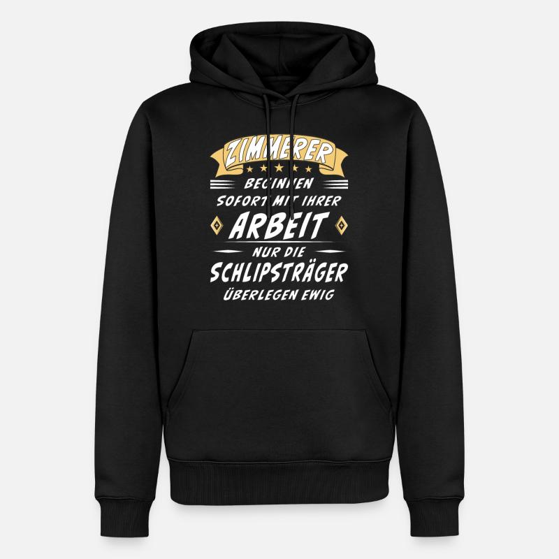 ZIMMERER BEGINNEN SOFORT - Männer Premium Bio Hoodie - Schwarz