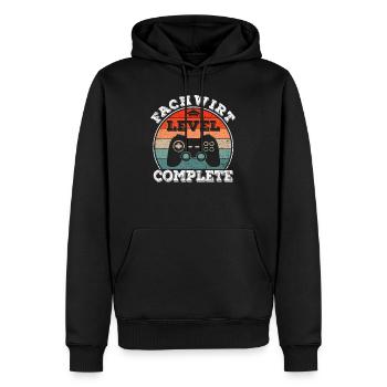 Fachwirt bestanden Abschluss Weiterbildung Kurs - Männer Premium Bio Hoodie - Schwarz - Vorne - Nico (187cm)