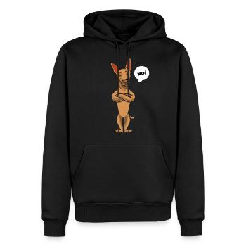 Sturer Podenco Hund Geschenk - Männer Premium Bio Hoodie - Schwarz - Vorne - Nico (187cm)
